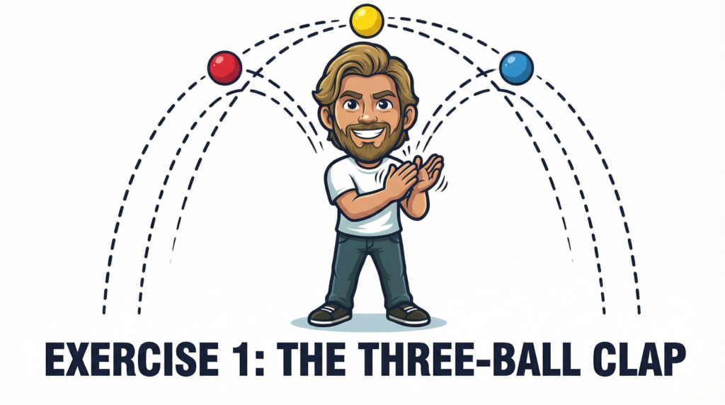 3 ball clap for learning to juggle 5 balls